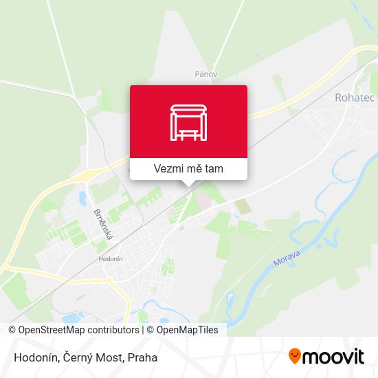 Hodonín, Černý Most mapa