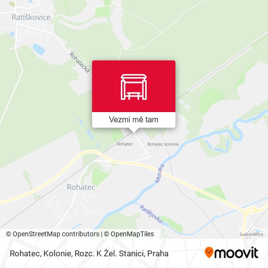 Rohatec, Kolonie, Rozc. K Žel. Stanici mapa