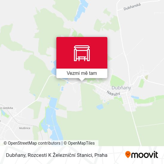 Dubňany, Rozcestí K Železniční Stanici mapa