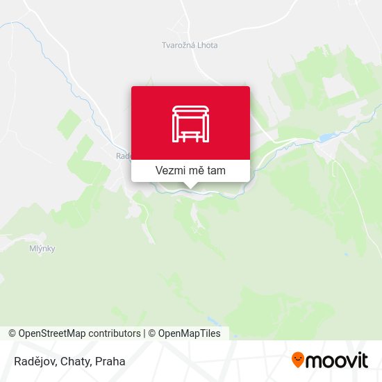 Radějov, Chaty mapa