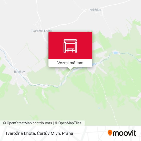 Tvarožná Lhota, Čertův Mlýn mapa