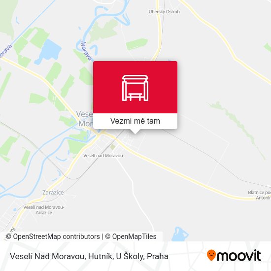 Veselí Nad Moravou, Hutník, U Školy mapa