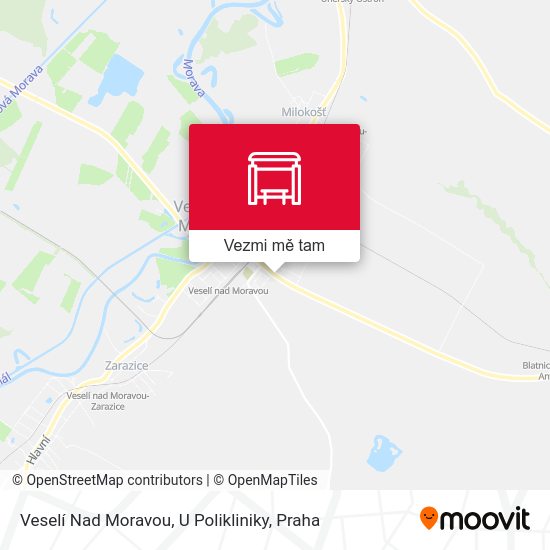 Veselí Nad Moravou, U Polikliniky mapa