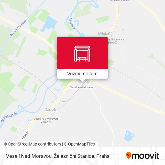 Veselí Nad Moravou, Železniční Stanice mapa