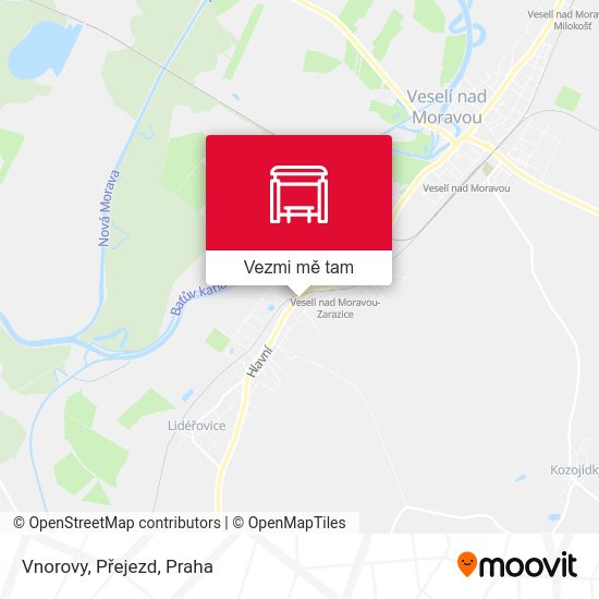 Vnorovy, Přejezd mapa