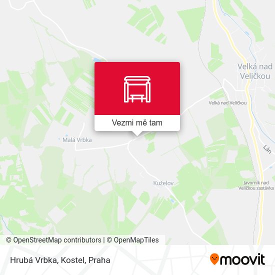 Hrubá Vrbka, Kostel mapa