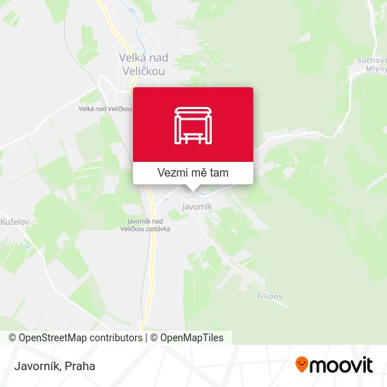 Javorník mapa
