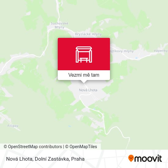 Nová Lhota, Dolní Zastávka mapa