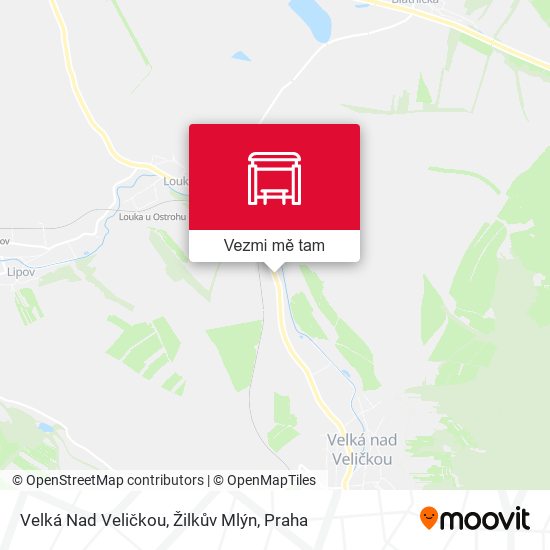 Velká Nad Veličkou, Žilkův Mlýn mapa