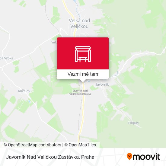 Javorník Nad Veličkou Zastávka mapa