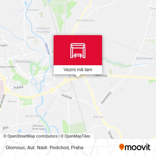 Olomouc, Aut. Nádr. Podchod mapa