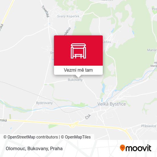 Olomouc, Bukovany mapa