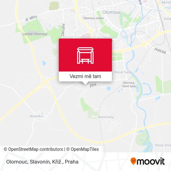 Olomouc, Slavonín, Křiž. mapa