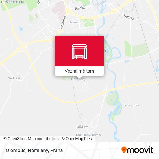 Olomouc, Nemilany mapa