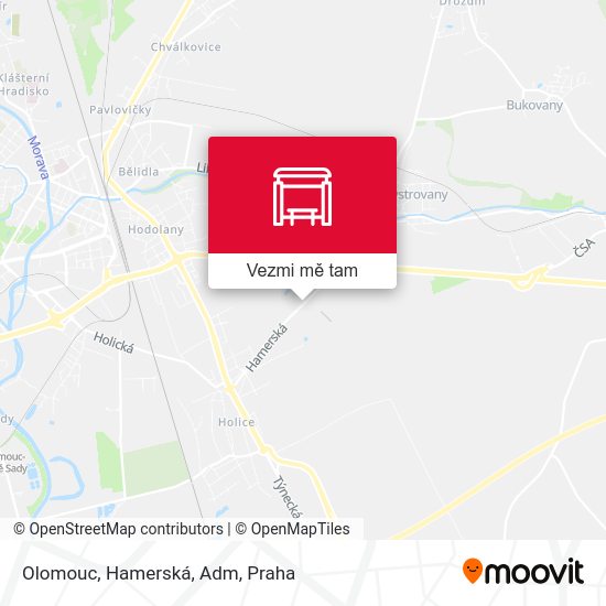 Olomouc, Hamerská, Adm mapa