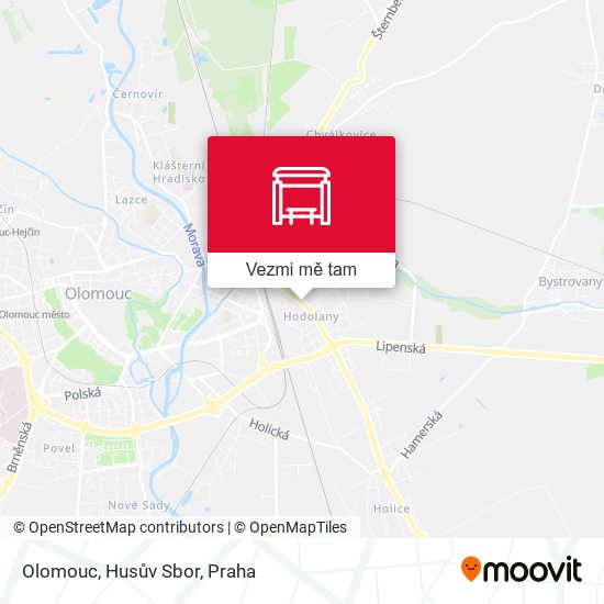 Olomouc, Husův Sbor mapa