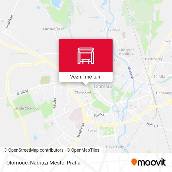 Olomouc, Nádraží Město mapa
