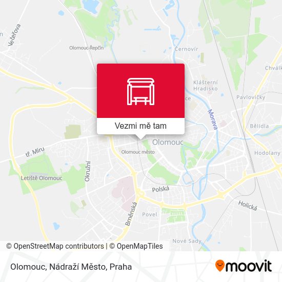 Olomouc, Nádraží Město mapa