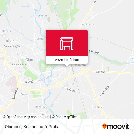 Olomouc, Kosmonautů mapa