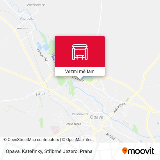 Opava, Kateřinky, Stříbrné Jezero mapa