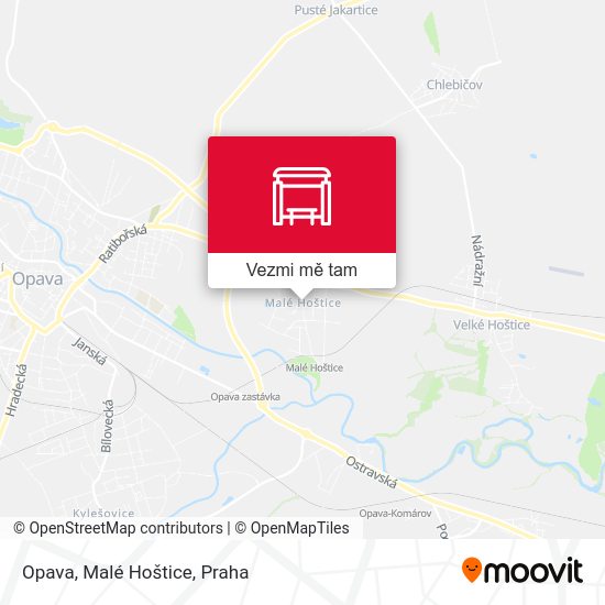 Opava, Malé Hoštice mapa