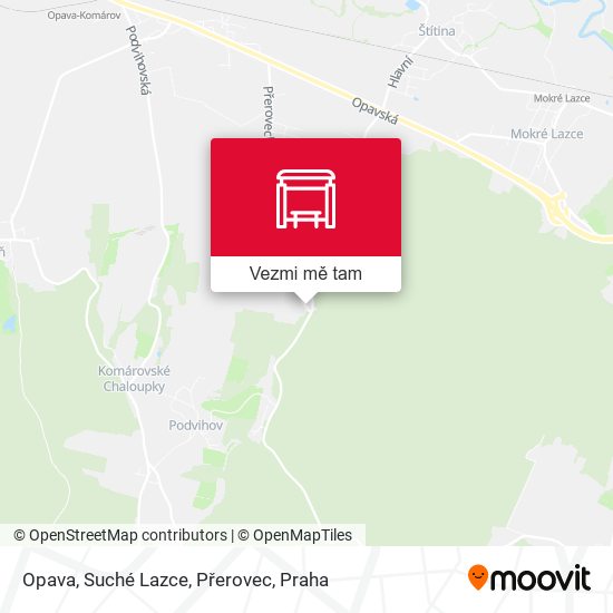 Opava, Suché Lazce, Přerovec mapa