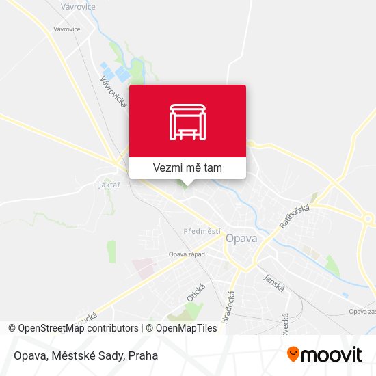 Opava, Městské Sady mapa