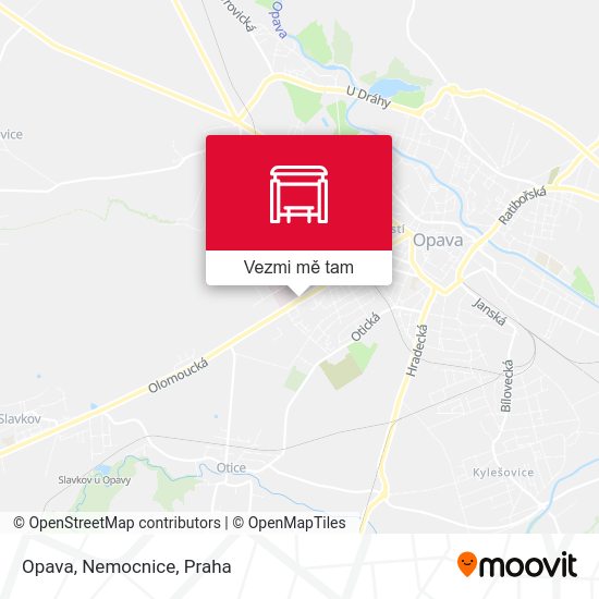 Opava, Nemocnice mapa