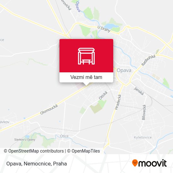 Opava, Nemocnice mapa