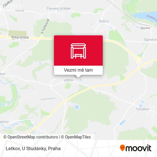 Letkov, U Studánky mapa
