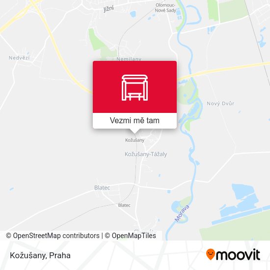 Kožušany mapa
