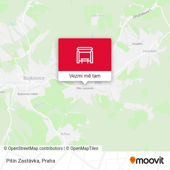 Pitín Zastávka mapa