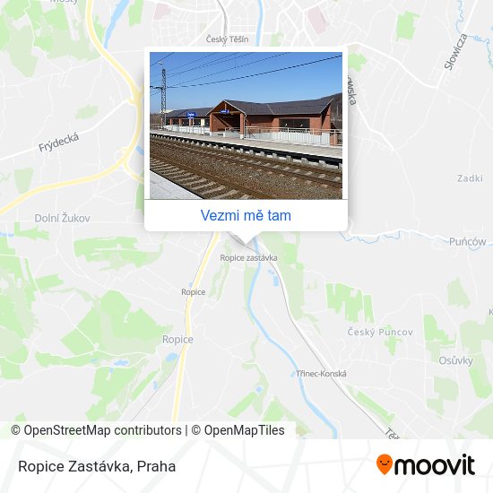 Ropice Zastávka mapa