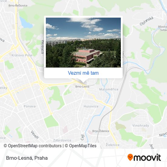 Brno-Lesná mapa