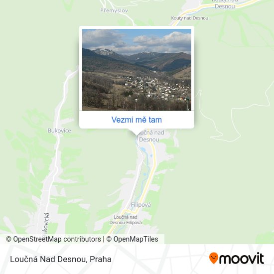 Loučná Nad Desnou mapa