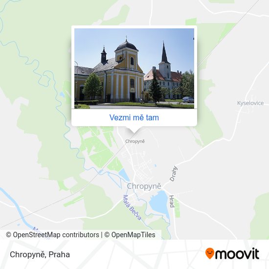 Chropyně mapa
