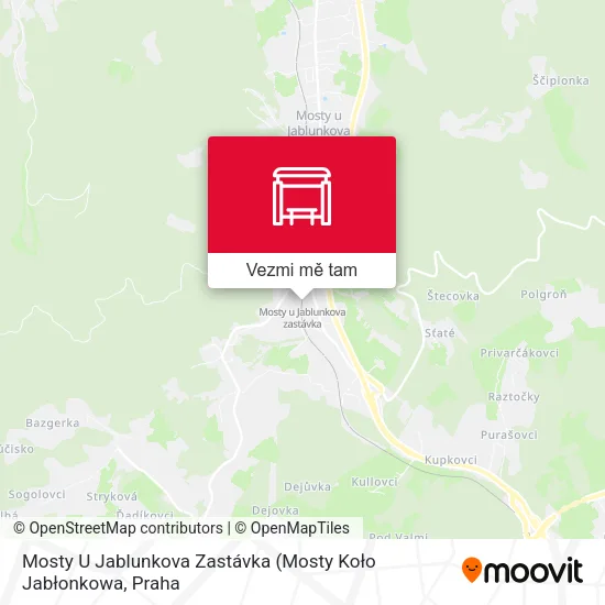 Mosty U Jablunkova Zastávka mapa