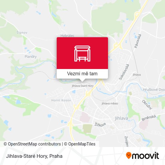 Jihlava-Staré Hory mapa