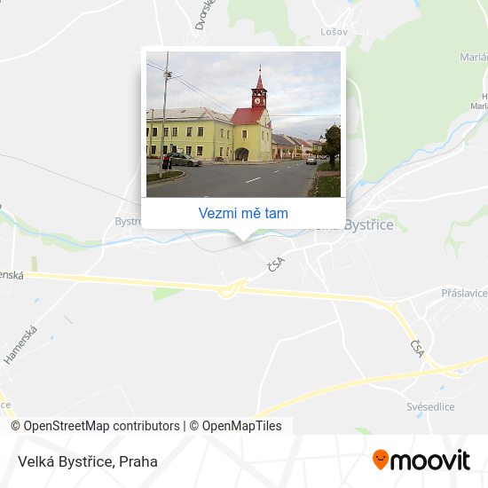Velká Bystřice mapa