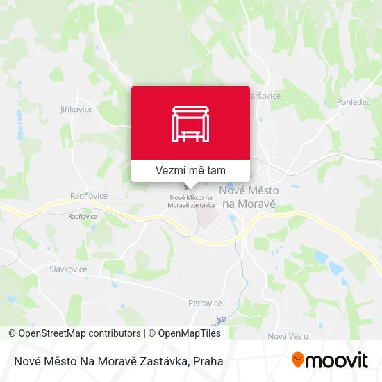 Nové Město Na Moravě Zastávka mapa