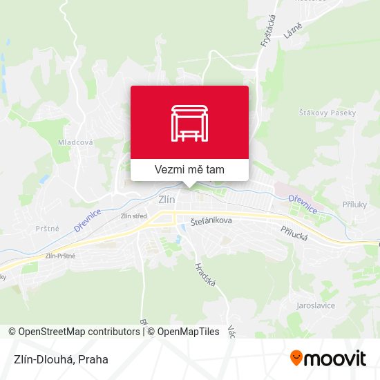 Zlín-Dlouhá mapa