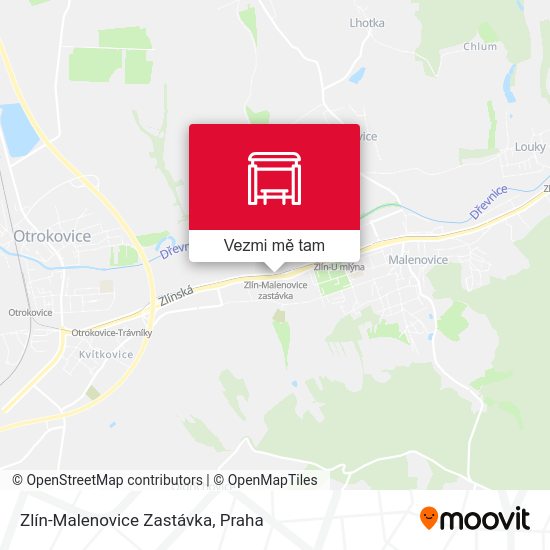 Zlín-Malenovice Zastávka mapa