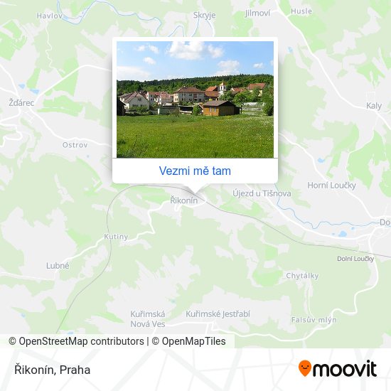 Řikonín mapa