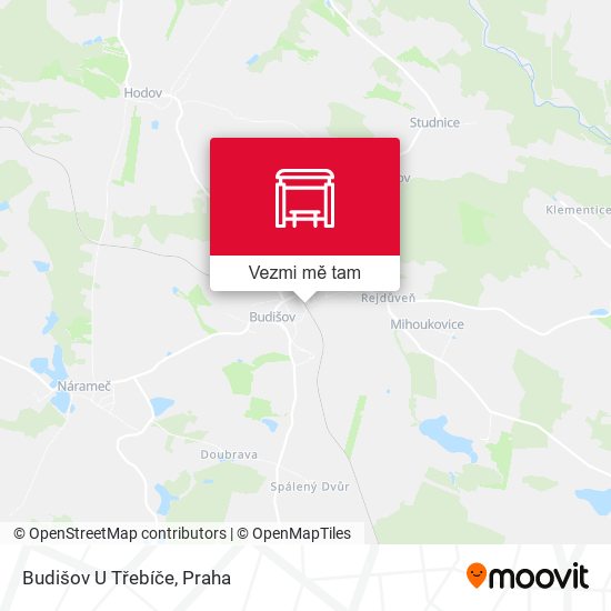 Budišov U Třebíče mapa