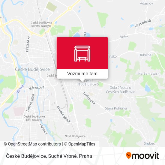 České Budějovice, Suché Vrbné mapa
