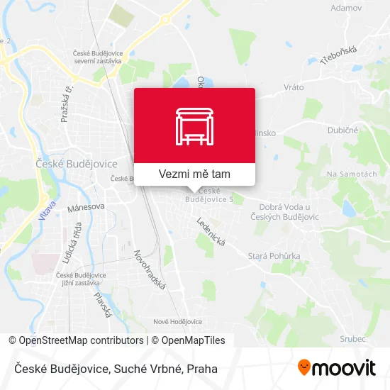 České Budějovice, Suché Vrbné mapa