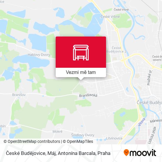 České Budějovice, Máj, Antonína Barcala mapa