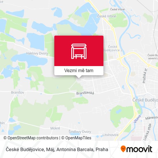České Budějovice, Máj, Antonína Barcala mapa