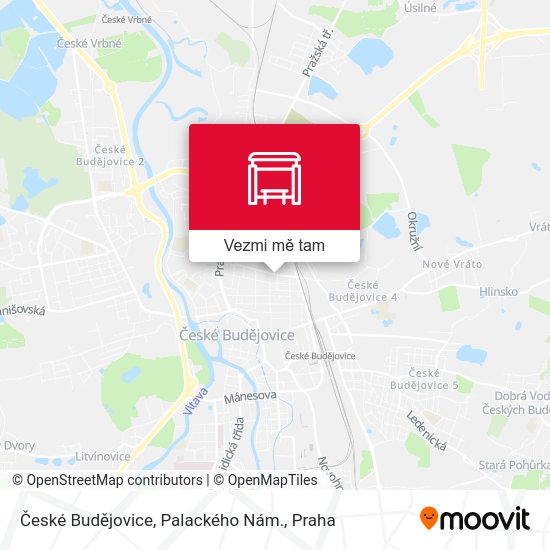 České Budějovice, Palackého Nám. mapa