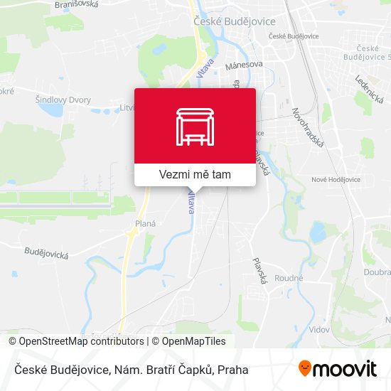 České Budějovice, Nám. Bratří Čapků mapa